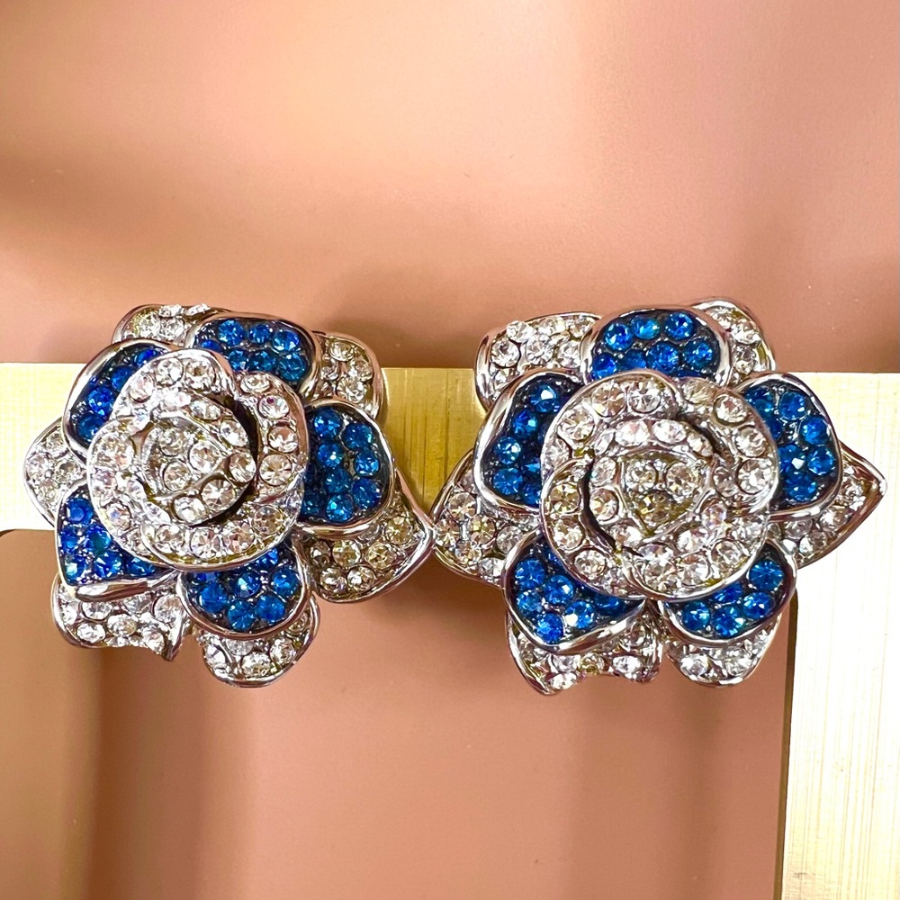 Joan Boyce Collection 🆕Pave’ rose earrings clip on